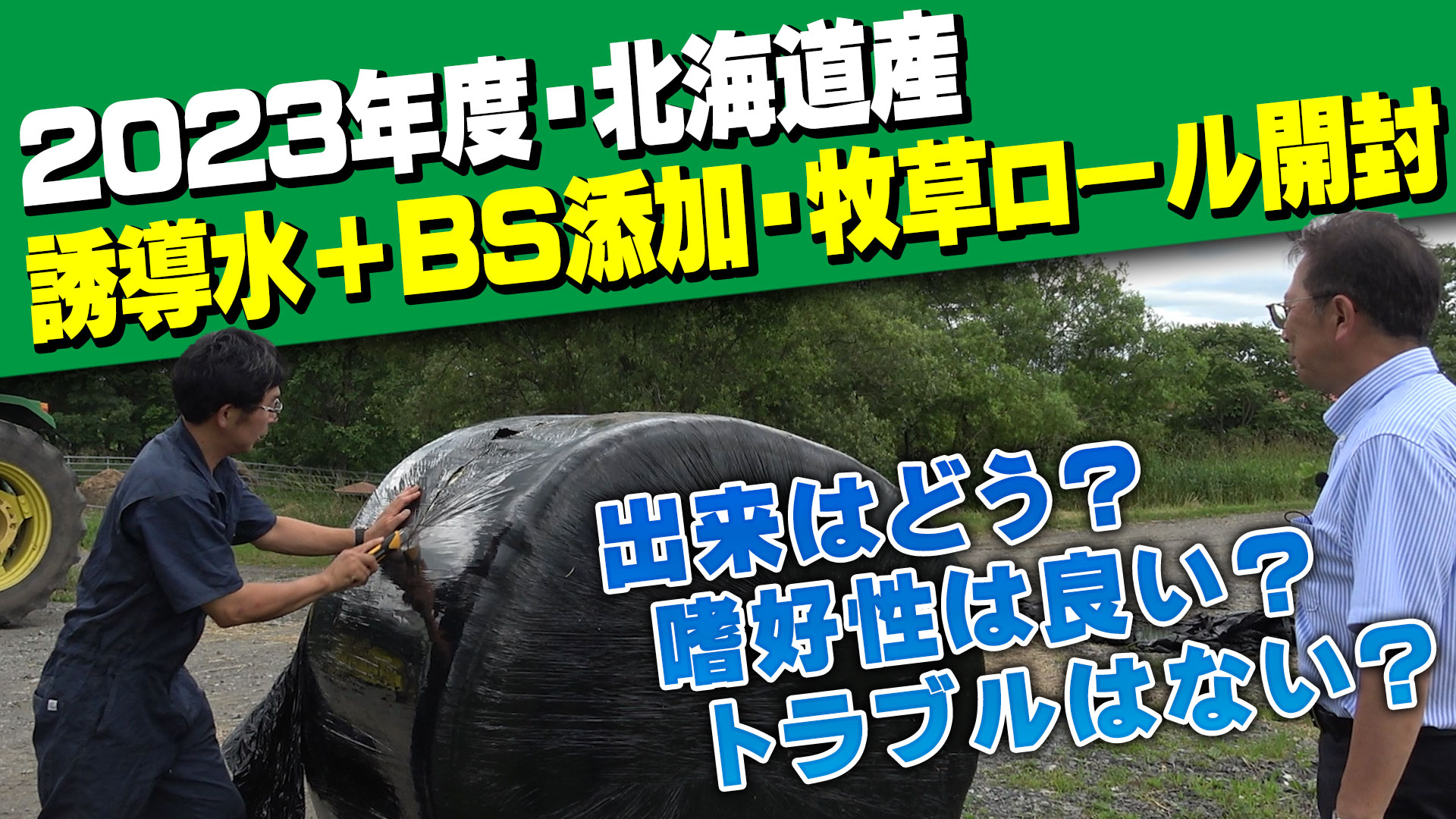 【2023年度・北海道産】活性誘導水＋BS添加 牧草ロール開封【DNW303】